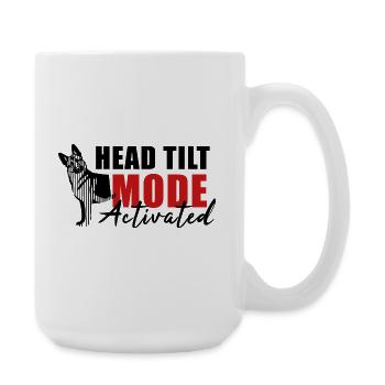 Schäfi Silhouette - Head Tilt linear Schäferhund - Große Tasse 440 ml - Weiß - Rechts