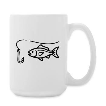 Club de pêche à l’hameçon - Grande tasse 440 ml - blanc - Droite
