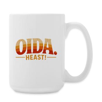 Oida heast Retro Sonnenuntergang Typo - Große Tasse 440 ml - Weiß - Rechts
