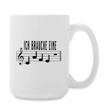 Ich brauche eine Cafe Pause für Musiker Noten - Große Tasse 440 ml - Weiß - Rechts