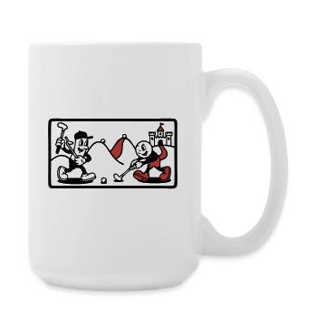 Minigolf Retro Cartoon Golfball JGA Team - Große Tasse 440 ml - Weiß - Rechts