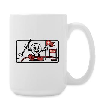 Minigolf Retro Cartoon Golfball JGA Team - Große Tasse 440 ml - Weiß - Rechts
