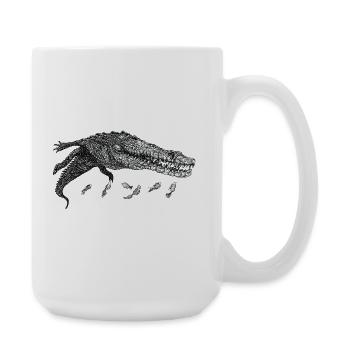Crocodile nageur - Grande tasse 440 ml - blanc - Droite