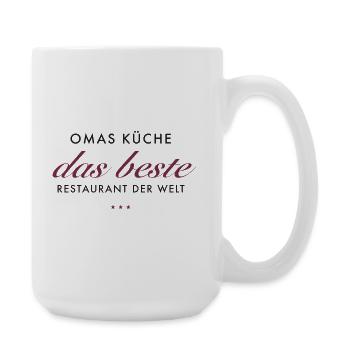 Omas Küche Das Beste Logo - Große Tasse 440 ml - Weiß - Rechts