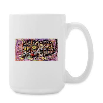 cat love - Large Mug 440 ml - white - Right