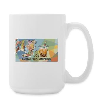 Bubble Tea Boba Drôle de Lapin mignon - Grande tasse 440 ml - blanc - Droite