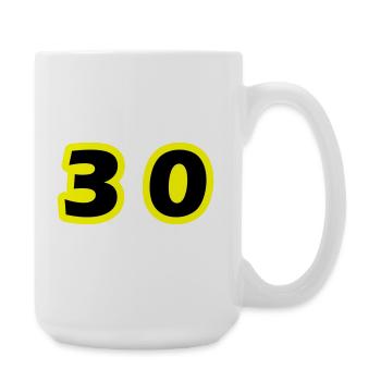 Symbole de 30 chiffres - Grande tasse 440 ml - blanc - Droite