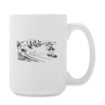 Piz Palü Silhouette | Bernina Massiv Design | Mountain - Large Mug 440 ml - white - Right