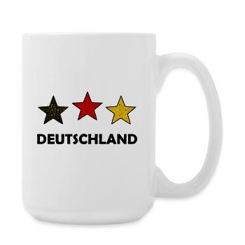 Drei farbige Sterne Deutschland - Große Tasse 440 ml - Weiß - Rechts
