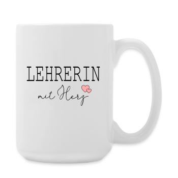 Lehrerin mit Herz - Große Tasse 440 ml - Weiß - Rechts