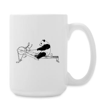 Panda sur l’aviron - Grande tasse 440 ml - blanc - Droite