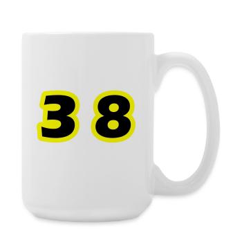 Symbole du chiffre 38 - Grande tasse 440 ml - blanc - Droite