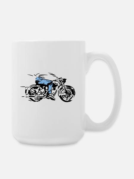 biker - Large Mug 440 ml - white