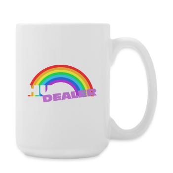 Hug Dealer Stickers: Colorful Rainbow Design - Large Mug 440 ml - white - Right