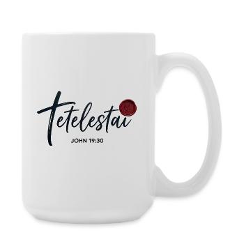 Tetelestai - Jean 19:30 - Croix de calligraphie - Grande tasse 440 ml - blanc - Droite