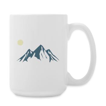 Bergsilhouette Sonnenaufgang - Große Tasse 440 ml - Weiß - Rechts