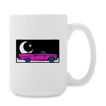 Graphisme décapotable rétro des années 80 - Grande tasse 440 ml - blanc - Droite