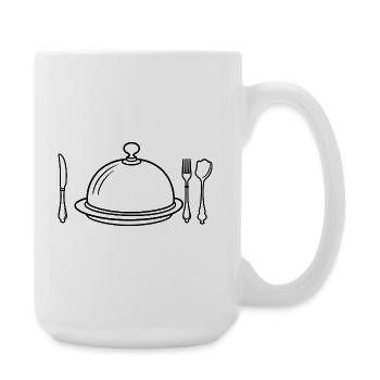 Ich esse, also bin ich - Große Tasse 440 ml - Weiß - Rechts