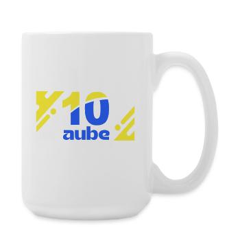 Ten Dawn Logo Blau Gelb - Große Tasse 440 ml - Weiß - Rechts