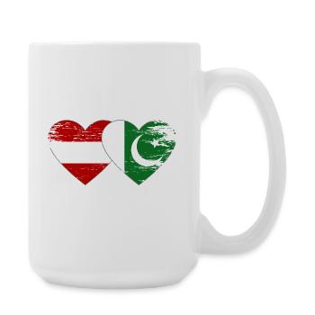 Austria Pakistan Flag Heart - Large Mug 440 ml - white - Right