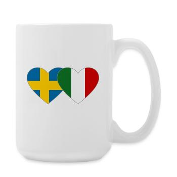 Sweden Italy Flag Hands Heart Shape - Large Mug 440 ml - white - Right