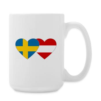 Sweden Austria Flag Heart - Large Mug 440 ml - white - Right