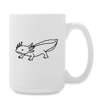 Axolotl Line Drawing | Minimalist amphibian - Large Mug 440 ml - white - Right