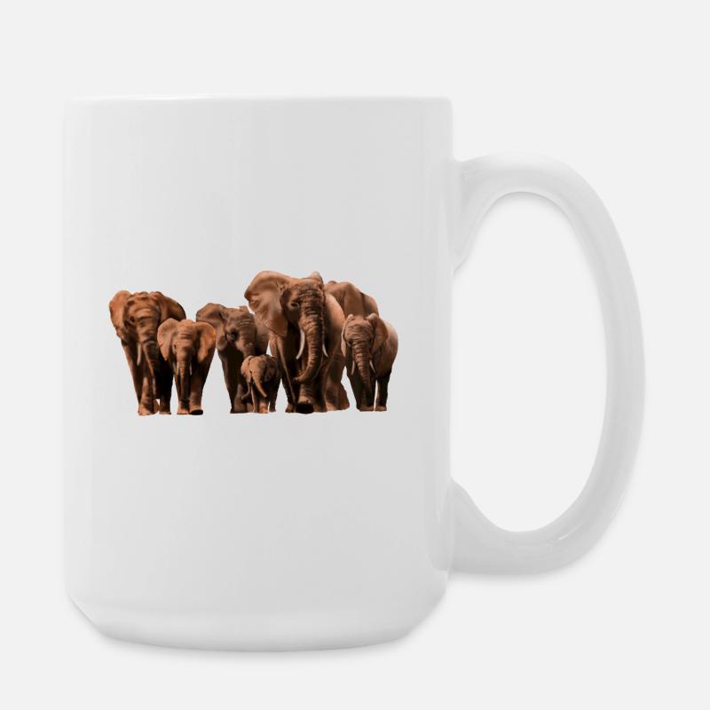 Wüsten Elefanten Kolorit - Große Tasse 440 ml - Weiß
