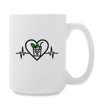 Mojito Heart Cocktail Mint Glass Summer - Large Mug 440 ml - white - Right