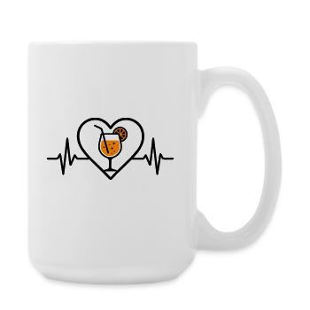 Spritz Heart Cocktail Orange Drink Glass - Large Mug 440 ml - white - Right