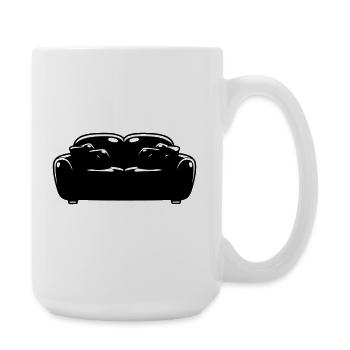 Sofa Couch Silhouette Chill Vector - Large Mug 440 ml - white - Right