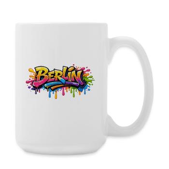 Berlin Graffiti lettering with colorful color effects - Large Mug 440 ml - white - Right