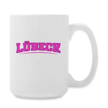 Lübeck Germany Retro Neon Logo Print - Große Tasse 440 ml - Weiß - Rechts
