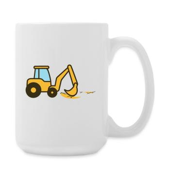 Excavatrice à dessins animés dans le sable - Grande tasse 440 ml - blanc - Droite
