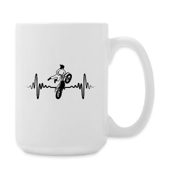 Motocross Heartbeat - Large Mug 440 ml - white - Right