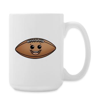 Smiling Cuddly Ball Cartoon Football - Large Mug 440 ml - white - Right
