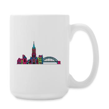 Ligne de la silhouette de la ville de Nimègue Waal Bridge - Grande tasse 440 ml - blanc - Droite