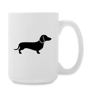Dachshund Dachshund Dog Silhouette Vector - Large Mug 440 ml - white - Right