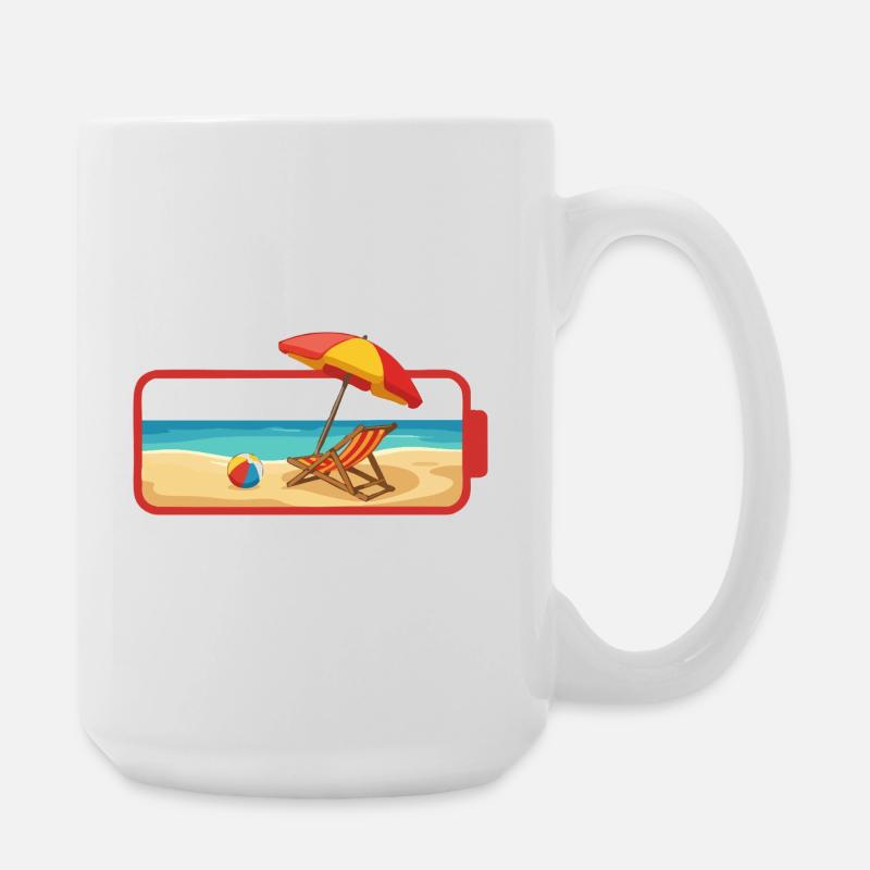 Sommer-Strandschirmstuhl - Große Tasse 440 ml - Weiß