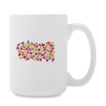 Cooles Kleidungsmuster - Große Tasse 440 ml - Weiß - Rechts