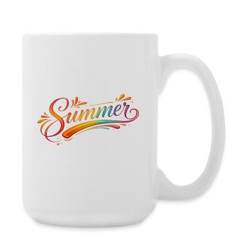 Summer lettering retro illustration - Large Mug 440 ml - white - Right