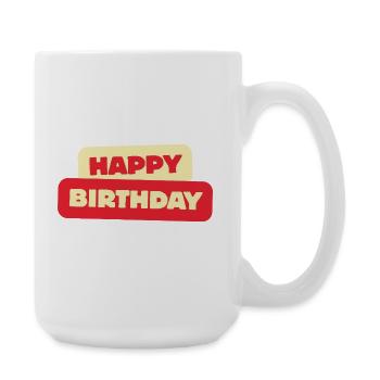 Bon anniversaire - Grande tasse 440 ml - blanc - Droite