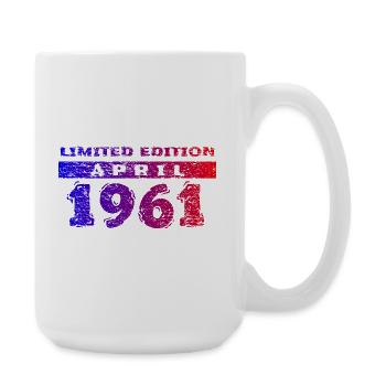 65th Birthday Limited Edition 04/1961 - Large Mug 440 ml - white - Right