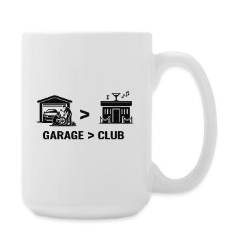 Garage vs Club Workshop Night - Large Mug 440 ml - white - Right