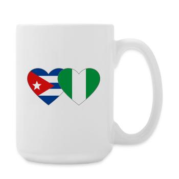 Cuba Nigeria Flag Heart Flag - Large Mug 440 ml - white - Right