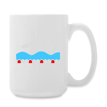 Nageur, Pictogramme, Nage libre, Vague, Piscine, Sport - Grande tasse 440 ml - blanc - Droite