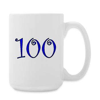 100. 100 ANS. 100e ANNIVERSAIRE. ANNIVERSAIRE 100  - Grande tasse 440 ml - blanc - Droite