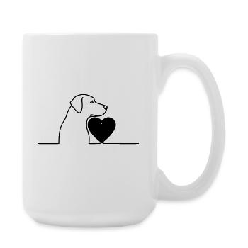 Dog Heart Labrador Minimaliste - Grande tasse 440 ml - blanc - Droite