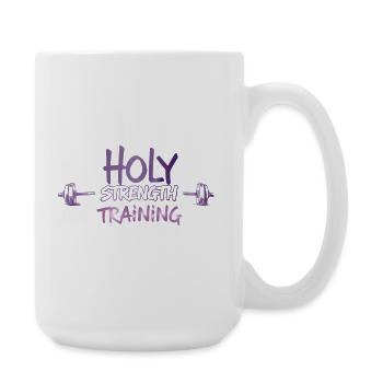 Heiliges Krafttraining Christliches Workout-Design - Große Tasse 440 ml - Weiß - Rechts