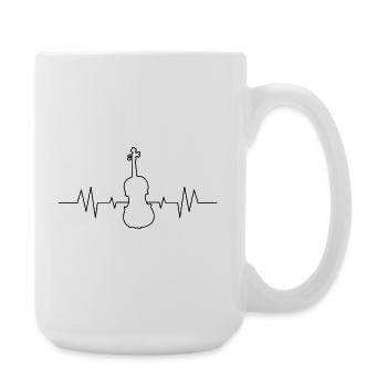 Geige Violine - Große Tasse 440 ml - Weiß - Rechts